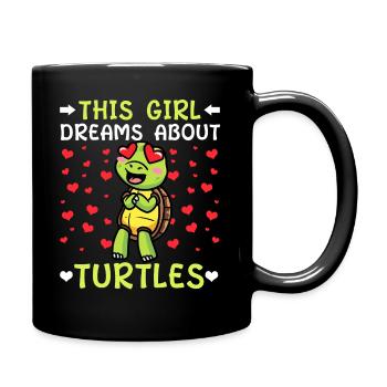 Cette fille rêve de tortues tortue - Mug uni - noir - Droite