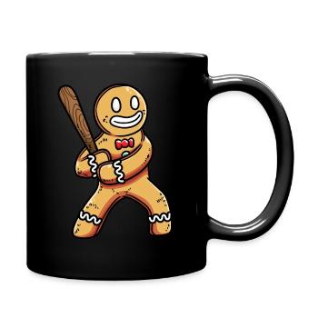 Lebkuchen Mit Baseballschläger Sport Weihnachten - Tasse einfarbig - Schwarz - Rechts