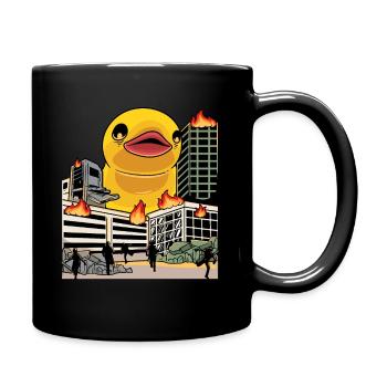 Lustige Riesige Gummi-enten-liebhaber Kinder - Tasse einfarbig - Schwarz - Rechts