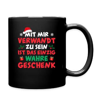 Weihnachten Spruch Familie Weihnachtsgeschenk - Tasse einfarbig - Schwarz - Rechts