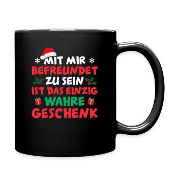 Weihnachten Lustiger Spruch Freunde Weihnachten - Tasse einfarbig - Schwarz - Rechts