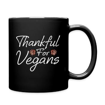 La dinde de Thanksgiving reconnaissante pour les végétaliens - Mug uni - noir - Droite