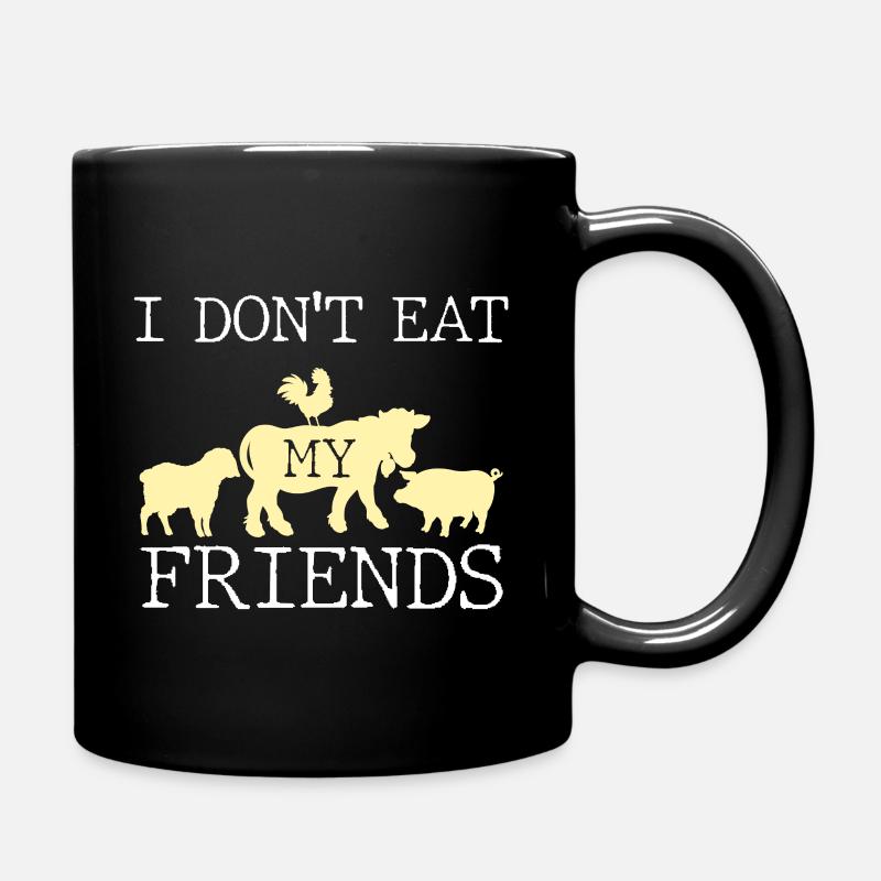 Végétarien - Je ne mange pas mes amis - Mug uni - noir