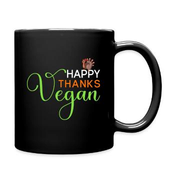 Thanksgiving disant Happy Thanks Vegan - Mug uni - noir - Droite