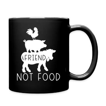 Vegetarian - Freund kein Essen - Tasse einfarbig - Schwarz - Rechts