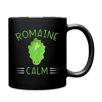 Vegetarian Pun Joke - Romaine Calm Salad - Full Colour Mug - black - Right