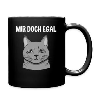Katze Freches Kätzchen Lustiger Spruch Geschenk - Tasse einfarbig - Schwarz - Rechts