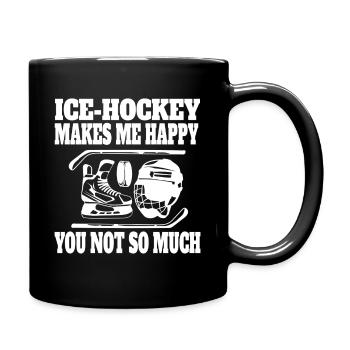 Eishockey Wintersport Eishockeyteam Geschenk - Tasse einfarbig - Schwarz - Rechts