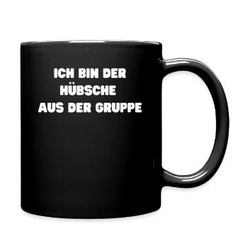 Ich bin der Hübsche aus der Gruppe Gruppenschirt - Tasse einfarbig - Schwarz - Rechts