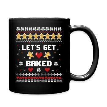 Lets get baked x-mas pixel retro - Tasse einfarbig - Schwarz - Rechts