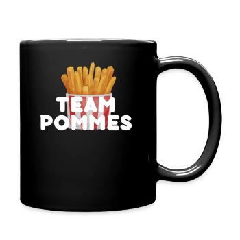 Pommes Fritten Kartoffel Team - Tasse einfarbig - Schwarz - Rechts