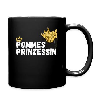 Pommes Prinzessin Fritten Kartoffel - Tasse einfarbig - Schwarz - Rechts