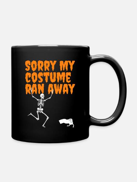 Halloween Skelett Kostüm - Tasse einfarbig - Schwarz