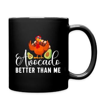 Vegetarische Thanksgiving-Truthahn-Avocado - Tasse einfarbig - Schwarz - Rechts