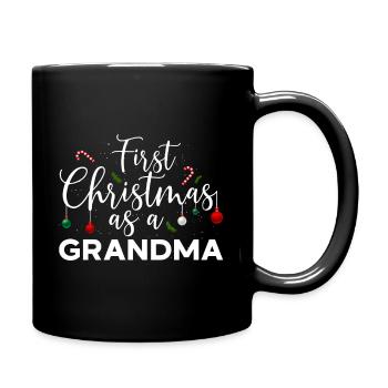 Oma Spruch - Erste Weihnachten als Oma - Tasse einfarbig - Schwarz - Rechts