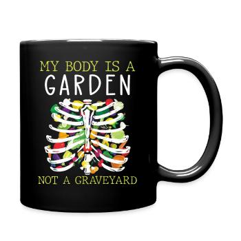 Vegetarian - My body is a garden - Full Colour Mug - black - Right