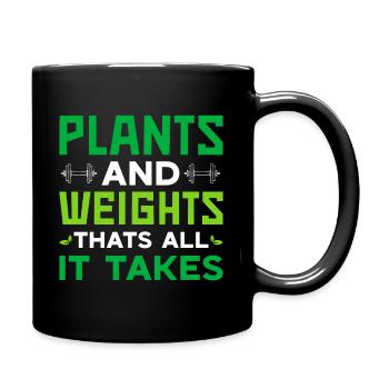 Plantes et haltères Veggie Vegan Lifestyle Stem - Mug uni - noir - Droite