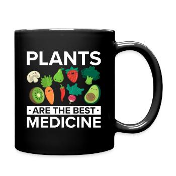 Végétarien - les plantes sont le meilleur remède - Mug uni - noir - Droite