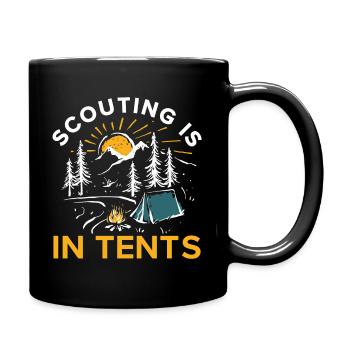 Scouts - Camping in a tent - Full Colour Mug - black - Right
