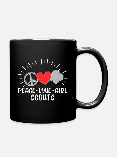 Peace Love Cookie Scouts - Camping - Mug uni - noir