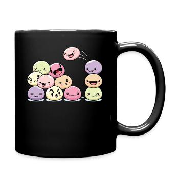 Kawaii Mochi Dessert Liebhaber Reiskuchen Anime - Tasse einfarbig - Schwarz - Rechts