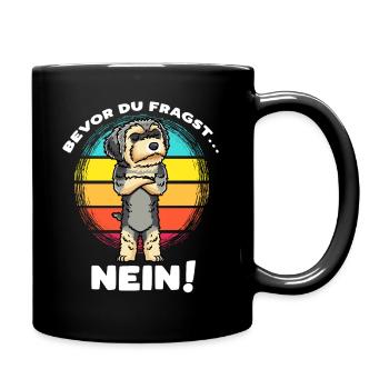 Morkie Hund Stur Nein - Tasse einfarbig - Schwarz - Rechts