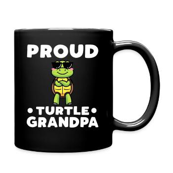Proud turtle grandpa turtle lover - Full Colour Mug - black - Right