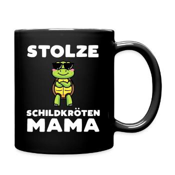 Stolze Schildkröten Mama Schildkröte - Tasse einfarbig - Schwarz - Rechts