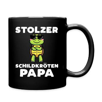 Stolzer Schildkröten Papa Schildkröte - Tasse einfarbig - Schwarz - Rechts