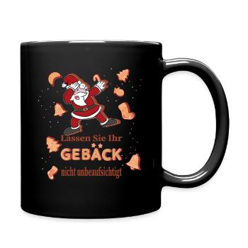 Weihnachten dabbing Weihnachtsmann Gebäck - Tasse einfarbig - Schwarz - Rechts