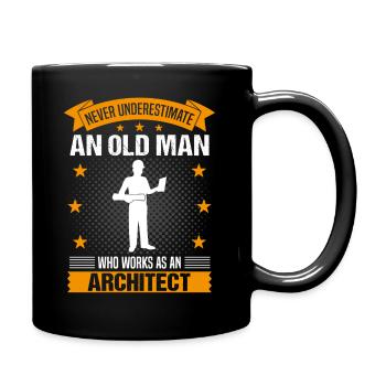 Architect Old Man Saying Men's Gift - Full Colour Mug - black - Right