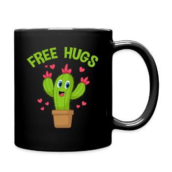 Cactus Free Hugs, hug, funny, humor, plant - Full Colour Mug - black - Right