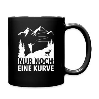 Nur noch eine Kurve bis zum Ziel WANDERN - Tasse einfarbig - Schwarz - Rechts