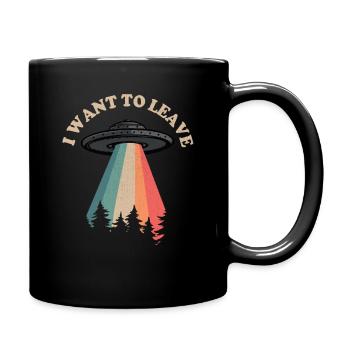 I want to leave / Alien Ufo Shirt - Full Colour Mug - black - Right