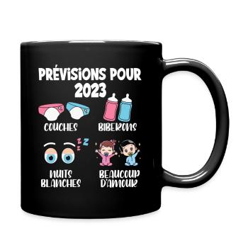 Grossesse Prévisions Pour 2023 Futur Papa et Maman - Mug uni - noir - Droite