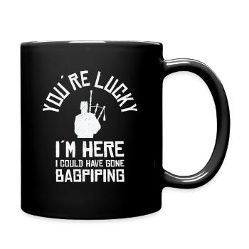 Drôle de joueur de cornemuse Joueur de cornemuse - Mug uni - noir - Droite