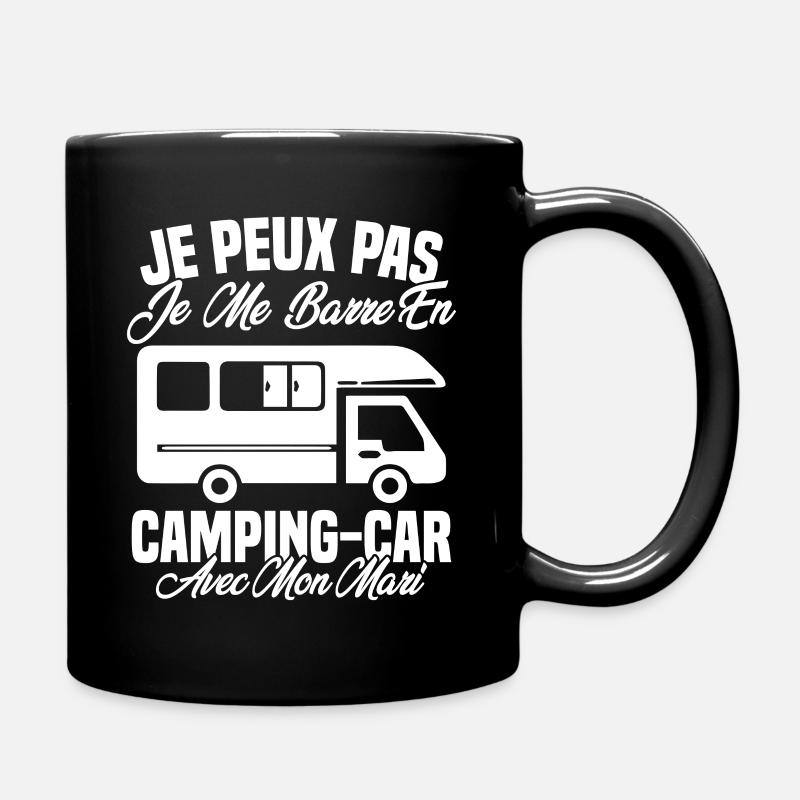 J'peux pas j'me barre en camping car avec mon mari - Mug uni - noir