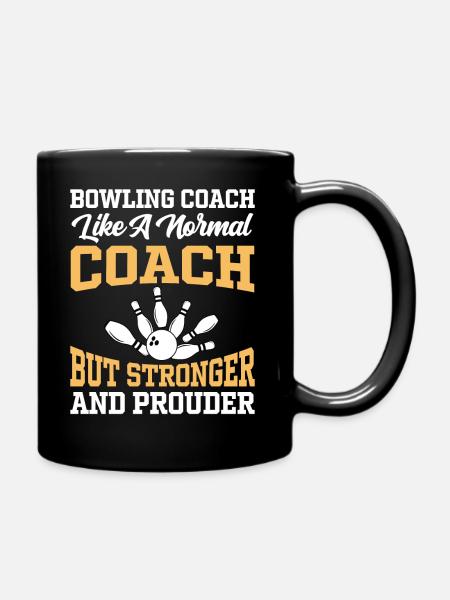Bowling coaches like normal coaches only stronger - Full Colour Mug - black