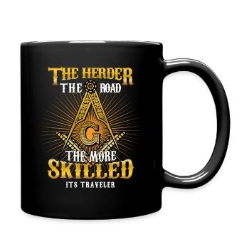 Plus la route est difficile, plus il est habile en voyageur - Mug uni - noir - Droite