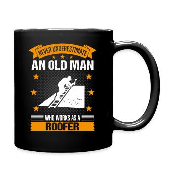 Dachdecker Alter Mann Spruch Herren Geschenk - Tasse einfarbig - Schwarz - Rechts
