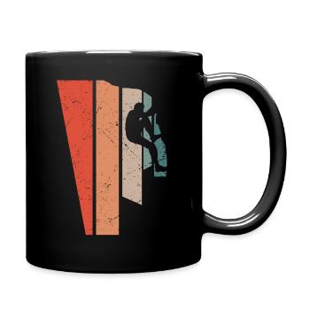 Kletterer Vintage Berge Klettern Bouldern - Tasse einfarbig - Schwarz - Rechts