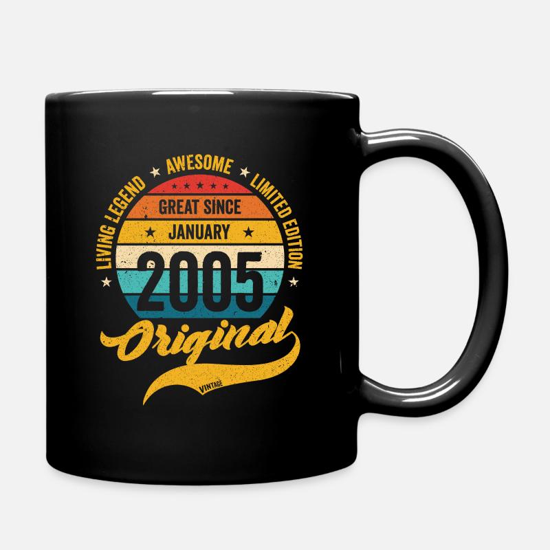 Rétro 18 ans Janvier 2005 Anniversaire Millésime - Mug uni - noir