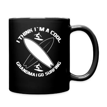 Ich Denke Ich Bin Eine Coole Oma Ich Geh Surfen - Tasse einfarbig - Schwarz - Rechts