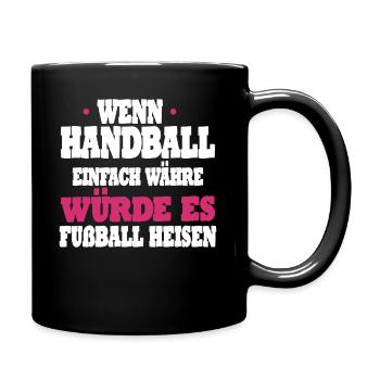 Volleyball Geschenk Sport Verein - Tasse einfarbig - Schwarz - Rechts