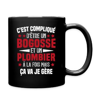 Bogosse et Plombier - Cadeau Humour Plombier - Mug uni - noir - Droite