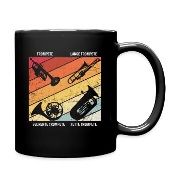 Trompete Blasmusik Horn Musikliebhaber Geschenk Tr - Tasse einfarbig - Schwarz - Rechts