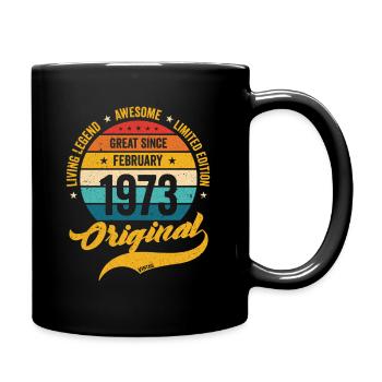 Retro 50 Years February 1973 Birthday Vintage - Full Colour Mug - black - Right