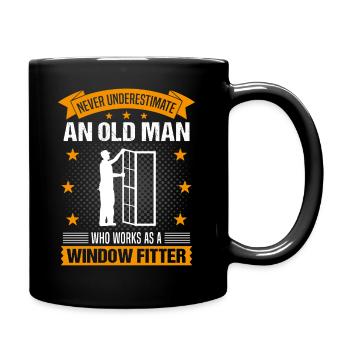 Fensterbauer Alter Mann Spruch Herren Geschenk - Tasse einfarbig - Schwarz - Rechts