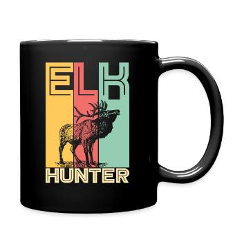 Elch Jäger Jagen Spruch Sprüche Geschenkidee - Tasse einfarbig - Schwarz - Rechts