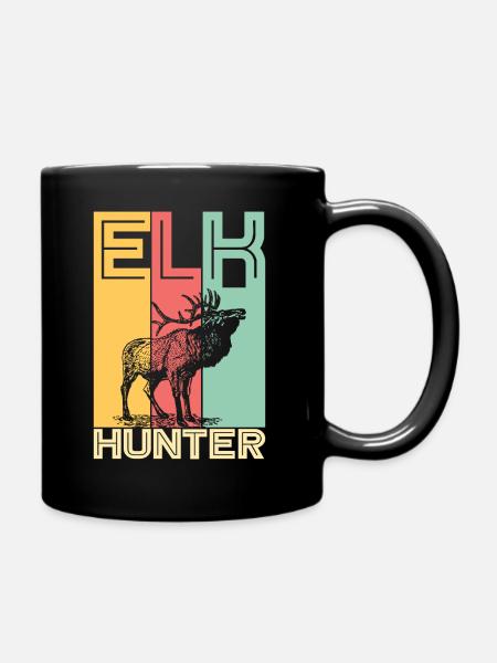 Elch Jäger Jagen Spruch Sprüche Geschenkidee - Tasse einfarbig - Schwarz
